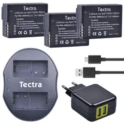 Tectra 3 шт. DMW-BLC12 DMW blc12pp bp-dc12 Bateria + USB двойной Зарядное устройство с ac адаптер для Panasonic fz1000 FZ200 fz300 g5 G6 G7