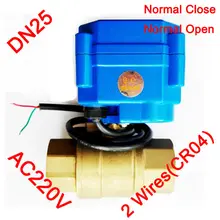 " латунный Электрический привод клапана, A220V morotized клапан 2 провода(CR04), DN25 мини электрический клапан с отключением питания возврата