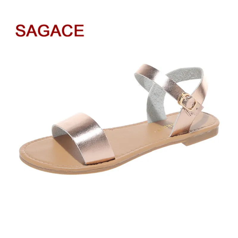 

SAGACE Sandals Summer Women's Roma Flat Shoes Mixed Color Peep Toe Sandals Casual Shoes Zapatos De Mujer