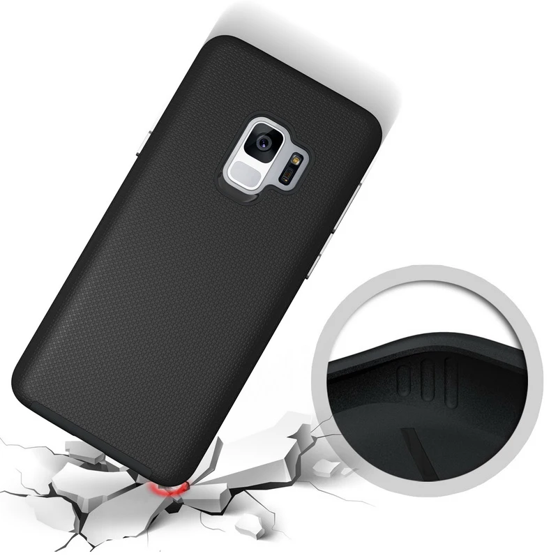 50 шт. Гибридный чехол из поликарбоната+ ТПУ противоударный чехол для samsung S9 8 плюс S7 край Note9 8 двойной Слои грязестойкий Чехол Жесткий Тонкий чехол-Крышка чехла