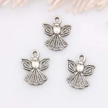 400 шт. тибетское серебро Цинк сплава Подвески ангелы 13mm12mm(3680