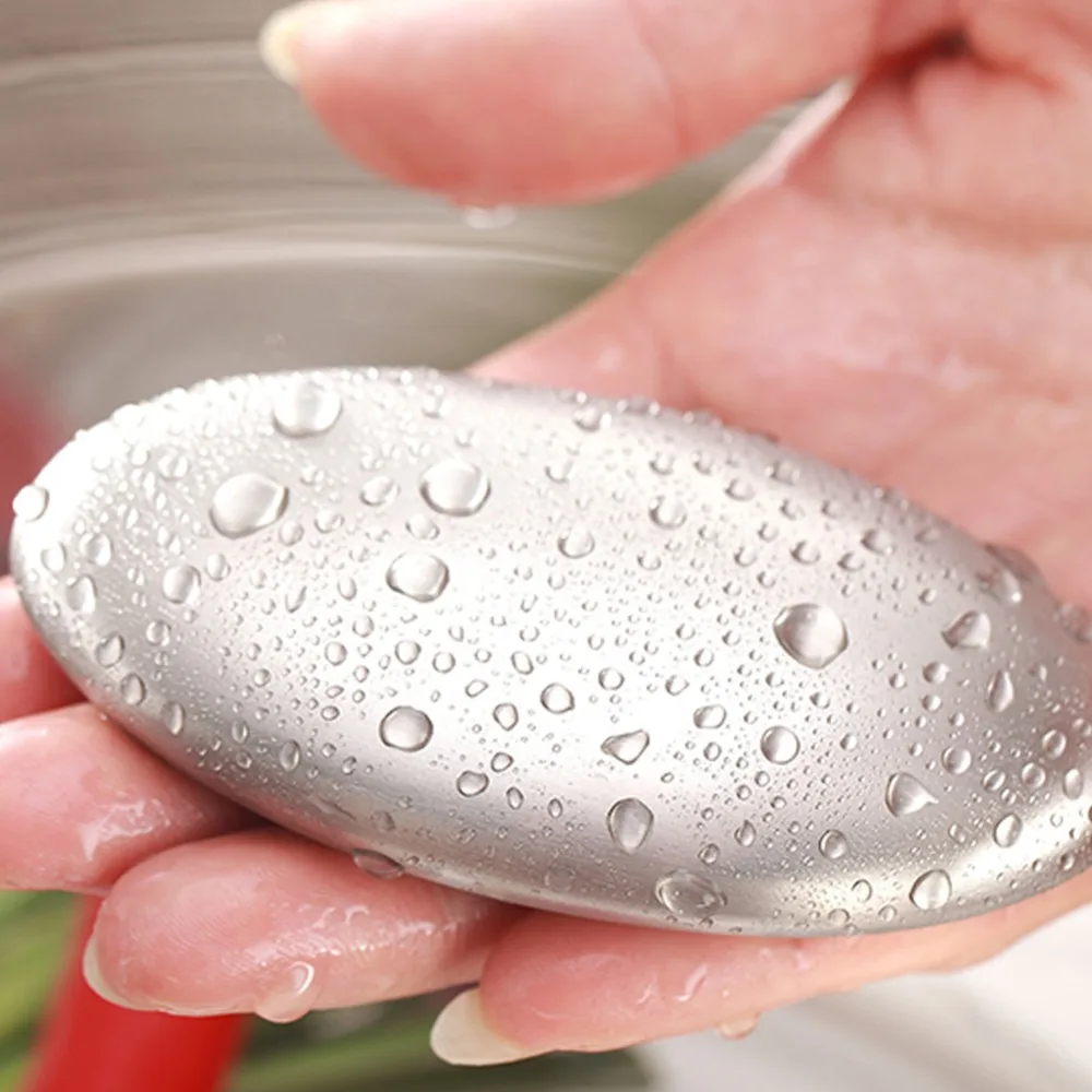 1PC Durable Magic Soap Odor Remover Stainless Steel Soap Bar Kitchen