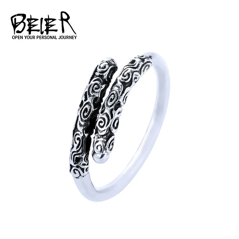 

Beier new store 316L Stainless Steel ring luckly money king Ring for men golden cudgel fashion Jewelry BR8-402