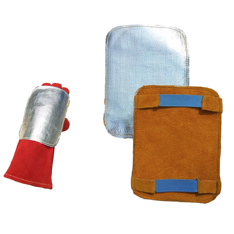 

Welding Gloves Pad High Heat Protection Pad Aluminized & Cowhide Split Leather Anti Flame Sewing Welding Pads Gloves Shields