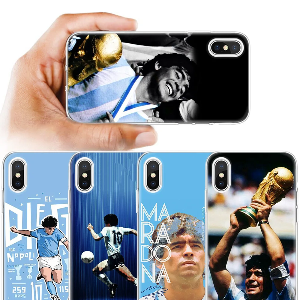 

Diego Maradona Print Case For Apple iPhone X XR XS MAS 5 5S SE 5C 6 6S 8 6/6S Plus Soft Case For iPhone 7 Plus Rubber Cover New
