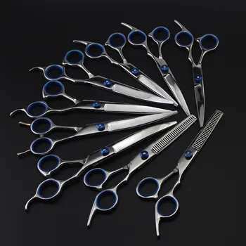 

Japanese 6 / 7 inch Pet grooming bent hair scissors pet Thinning dog grooming shears Cutting barber tools hairdressing scissors