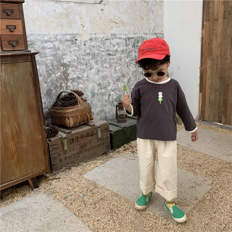 Детские однотонные Свободные повседневные штаны в Корейском стиле из чистого хлопка универсальные широкие брюки для мальчиков и девочек От 1 до 6 лет