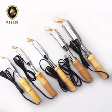 PEGASI 220 В 75 Вт 100 Вт 150 Вт 200 Вт 300 Вт Электрический паяльник высокой мощности зубило наконечник паяльник зубило наконечник Деревянная ручка