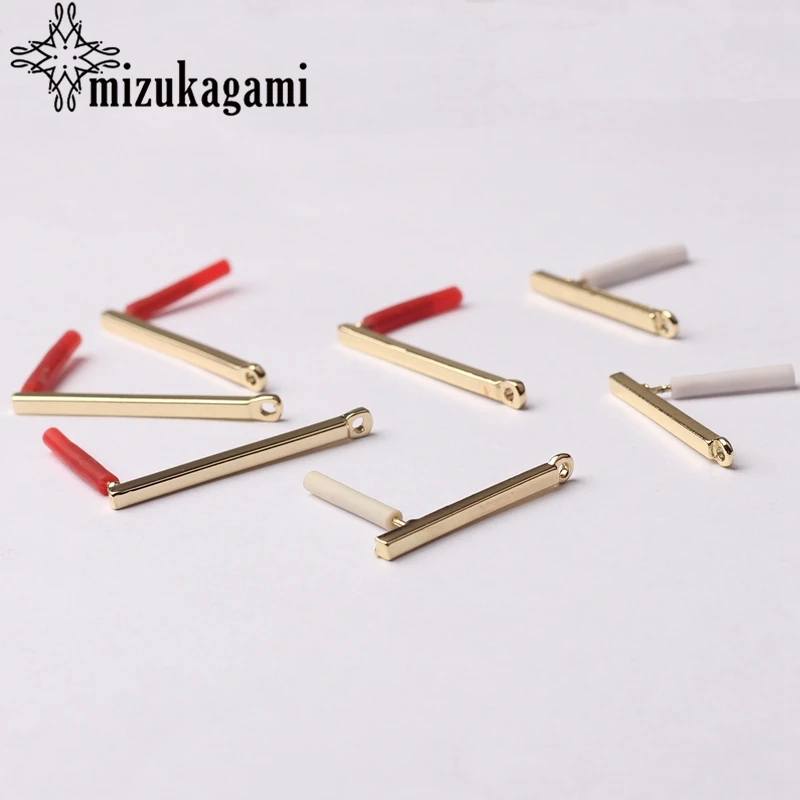 Цинковый сплав золотой длинный наконечник прямоугольники серьги База разъемы Linker 24 мм 30 мм 6 шт./лот для DIY падение изготовление сережек аксессуары