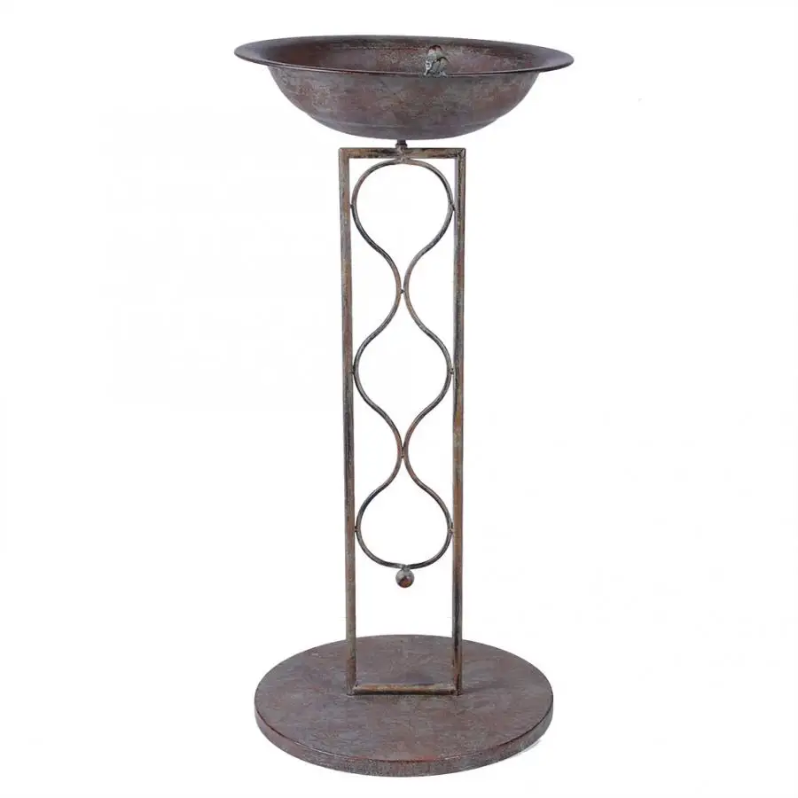 

Bird Feeder Outdoor Cast Iron Free Standing Bird Feeding Basin Vintage Looking Lamp Post Design Pet Supplies