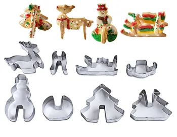 

8pcs/set Stainless Steel 3D Christmas Cookie Cutters Cake Cookie Mold Fondant Cutter DIY Baking Tools