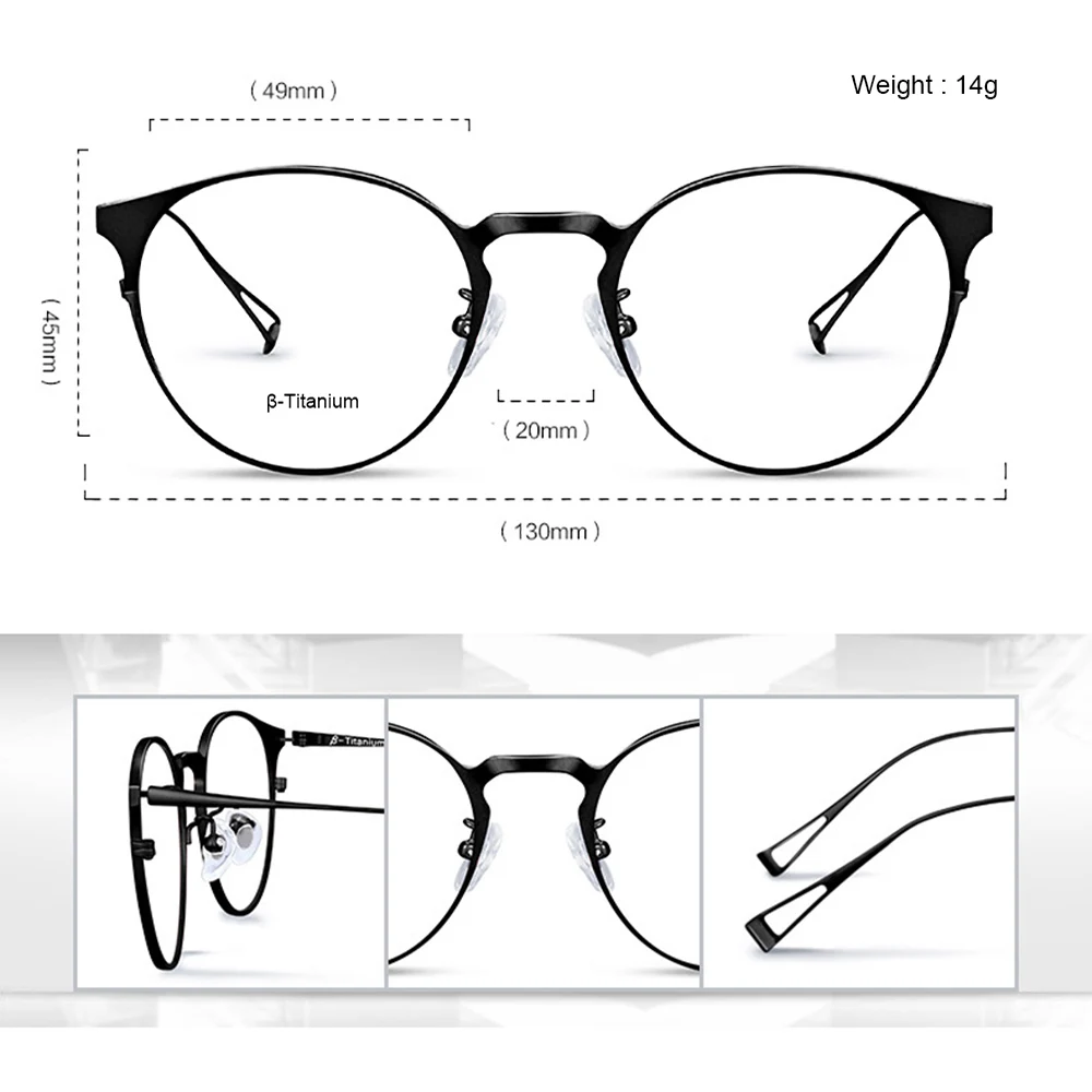 Оправа для очков из чистого титана, для мужчин и женщин, Оптический круглый ультра-светильник, очки по рецепту, фирменный дизайн, очки высшего качества