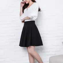 Yfashion Женская плиссированная юбка с высокой талией, расклешенная Повседневная трапециевидная Базовая Повседневная мини-юбка