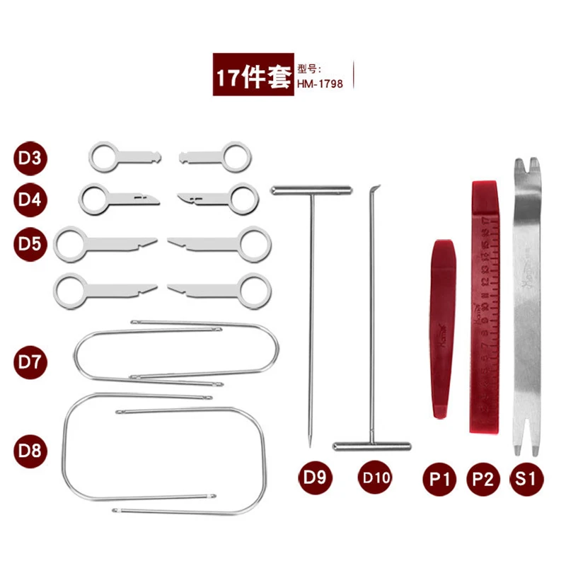 Herramienta de marca de alta calidad, desmontaje de Audio de coche, 17