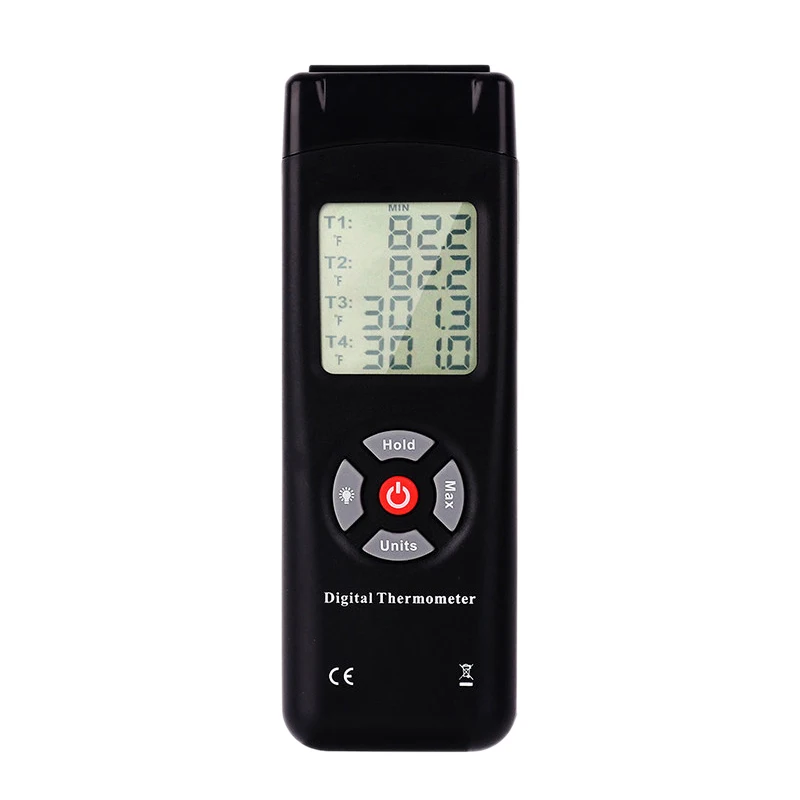 Black Hot Tl-Tk04 4 Channel K Type Thermocouple Contact Digital Display Thermometer Thermocouple Sensor - Цвет: Black