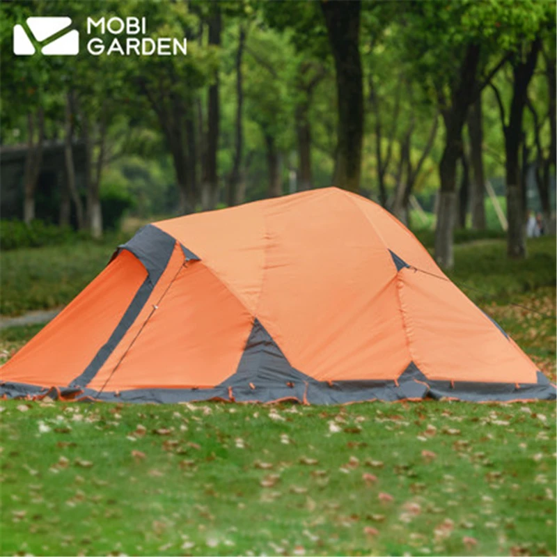 

MOBI GARDEN High Quality Mountain Camping tent Outdoor Desert Snowfield waterproof With Snow skirt Ultralight tent Four seasons