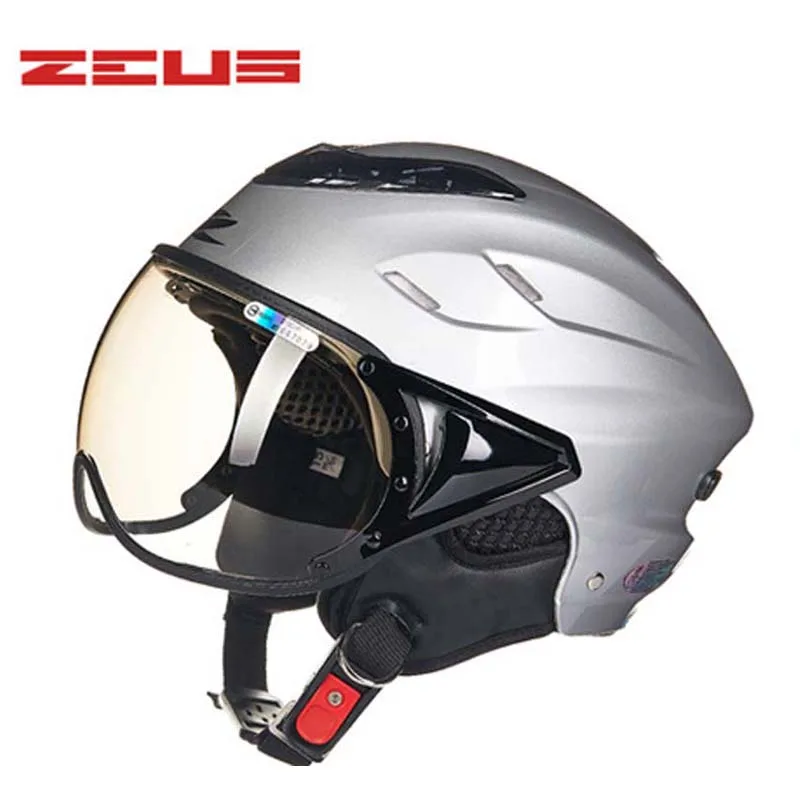 Мужской и женский открытый шлем ZEUS 125B черный защитный для мотоцикла