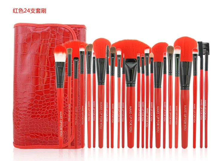 

Professional 24 pcs Makeup Brush Set tools Make-up Toiletry Kit Brand Make Up Brush Set Case free shipping