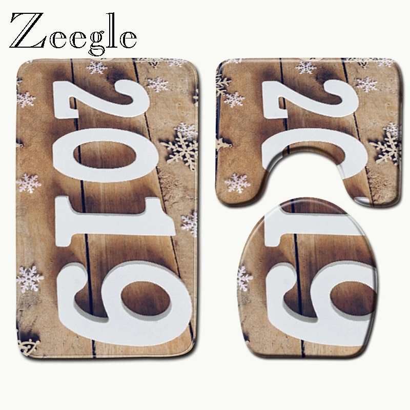 Zeegle 3 шт. для ванной на нескользящей подошве коврики туалета Набор ковриков