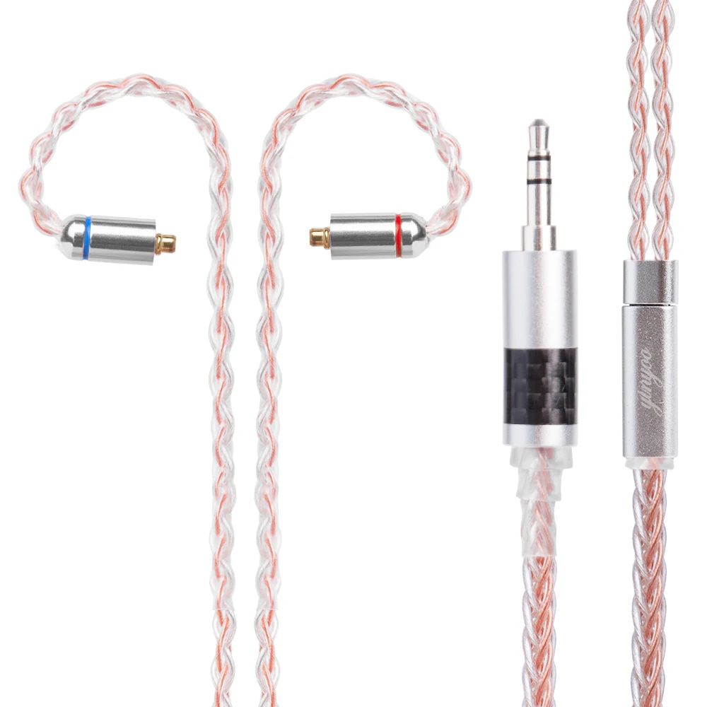 

Yinyoo 8 Core Silver Plated Copper Cable 2.5/3.5/4.4mm Balanced Earphone Upgrade Cable With MMCX/2Pin