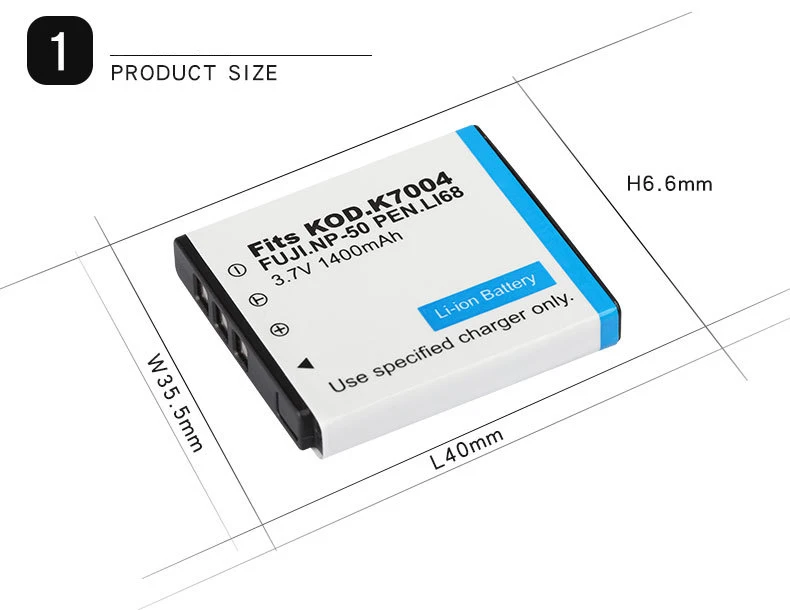 Dinto 1 шт. 1400 мАч 3,7 V FNP-50 FNP50 NP-50 NP50 аккумулятор для Fujifilm для Pentax D-Li68 для KODAK KLIC-7004 KLIC-7004 K7004