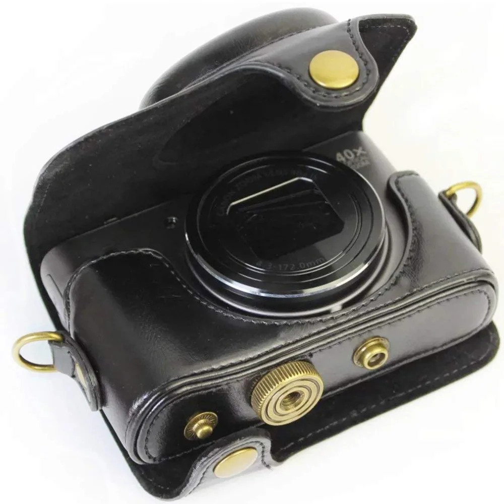 Ретро сумка для камеры из искусственной кожи, жесткий чехол с ремешком для Canon Powershot SX740 HS SX730 HS SX720 HS Цифровой Камеры