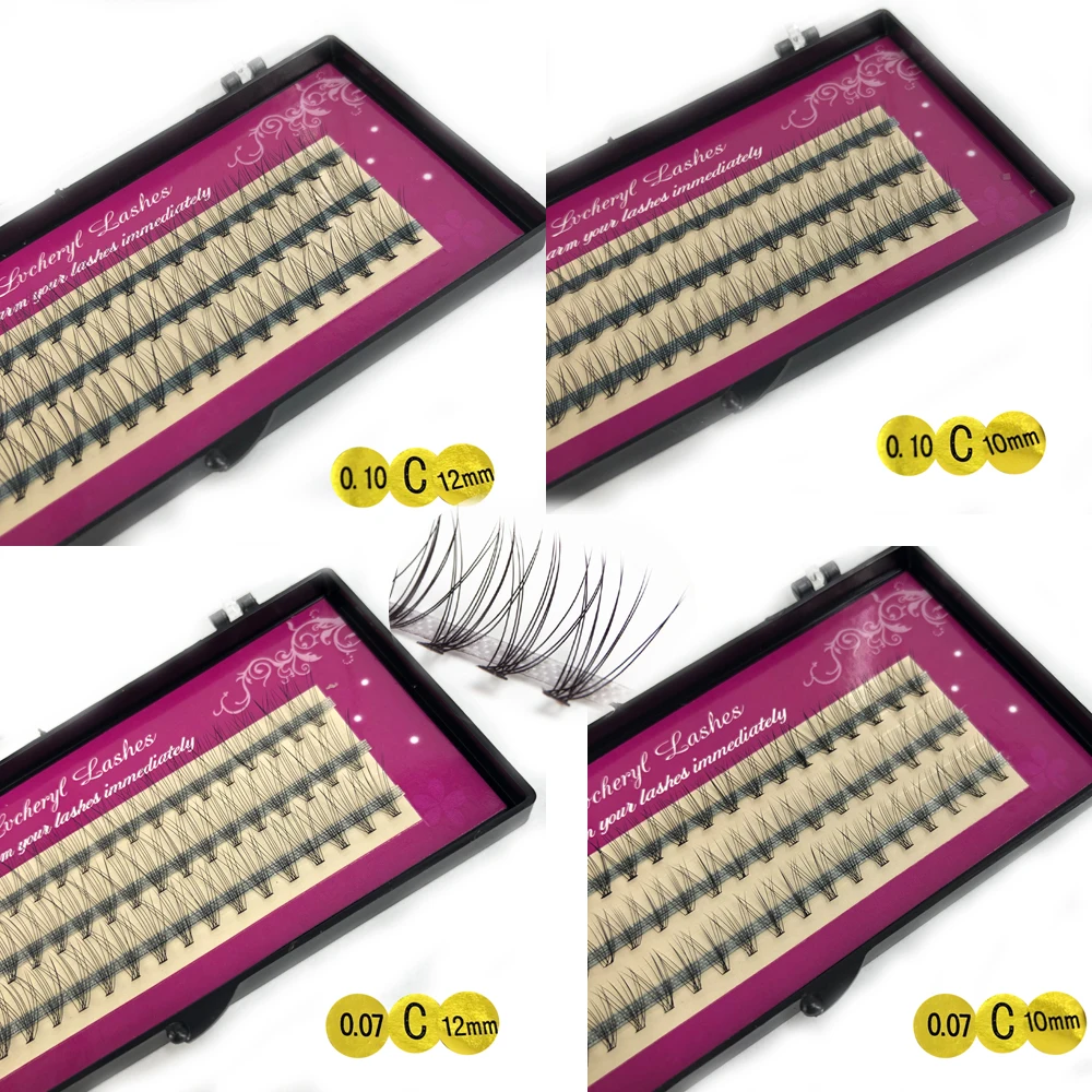 

Natural Style 1box 0.07 10D False Eyelashes C Curl Faux Mink Eyelashes Extensions 60 bundles Strip Eyelashes Individual Lashes