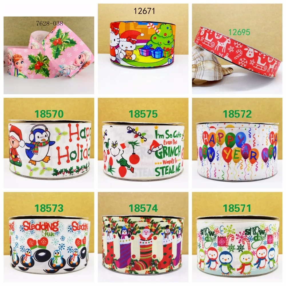 

Free shipping 50 yard cartoon printed grosgrain ribbon 18575