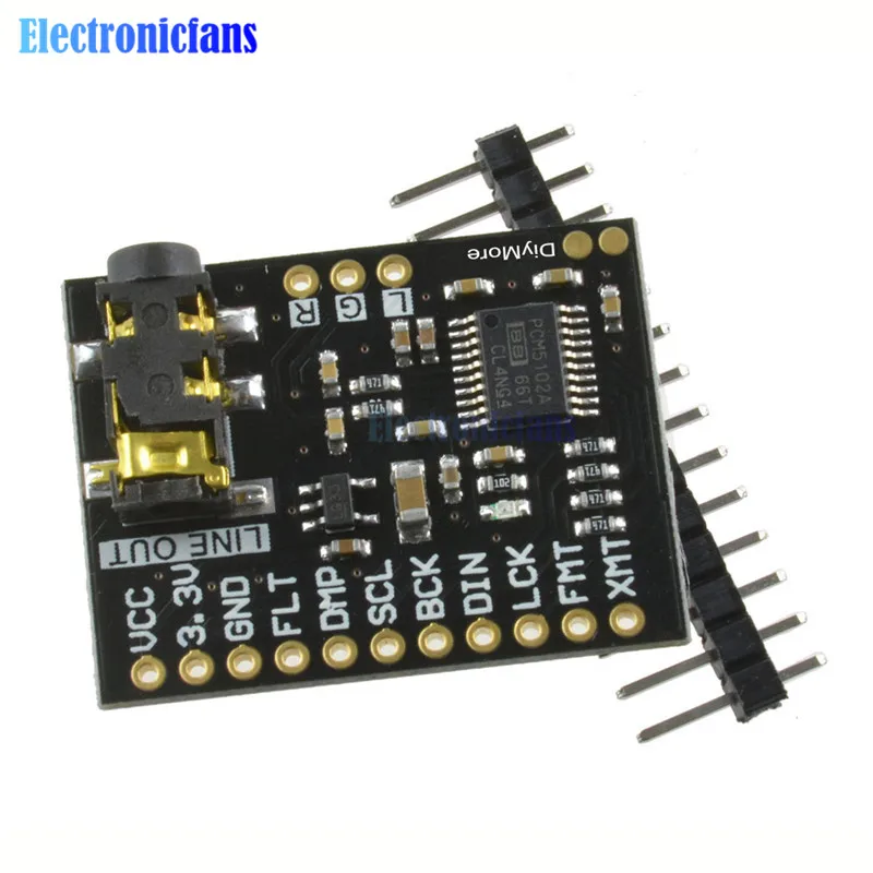 Звуковая карта для Raspberry Pi pHAT модуль интерфейса I2S PCM5102 звуковая плата со