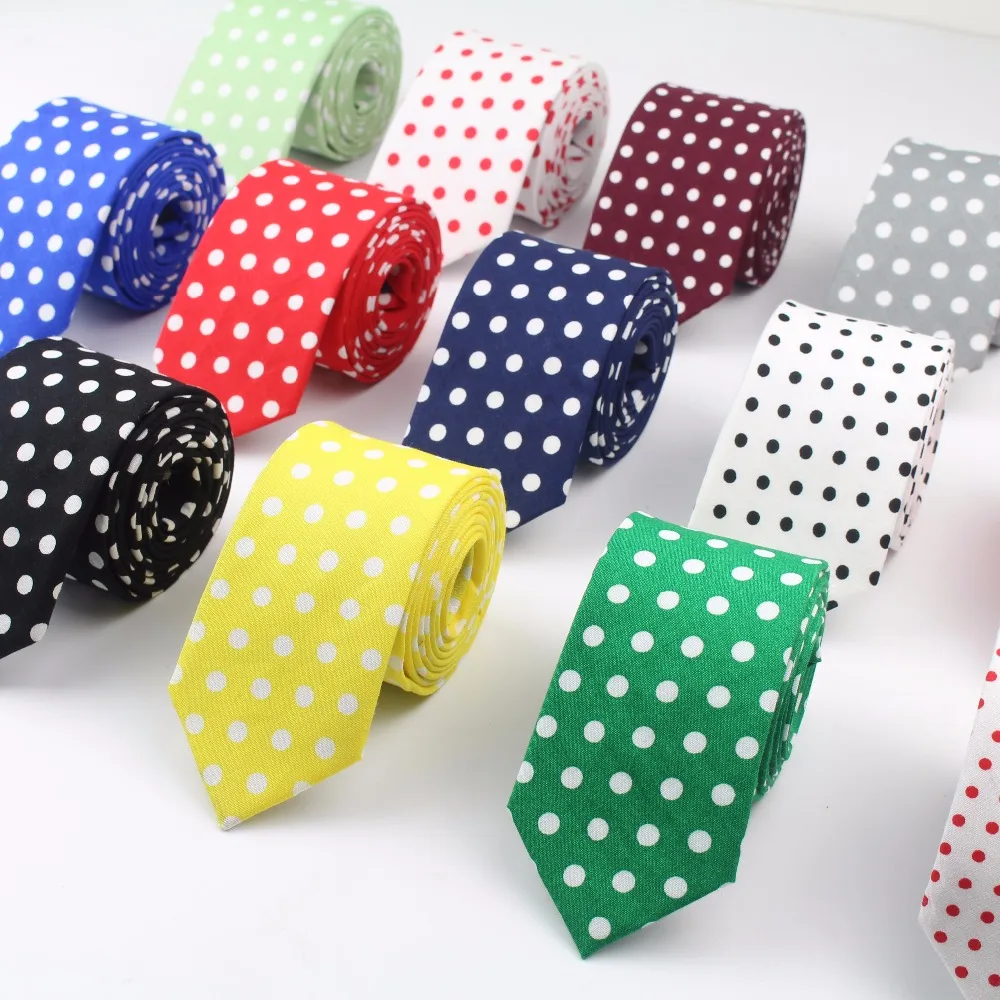 Мужской узкий галстук хлопковый в горошек|tie neckties|narrow necktiesmens ties neckties |