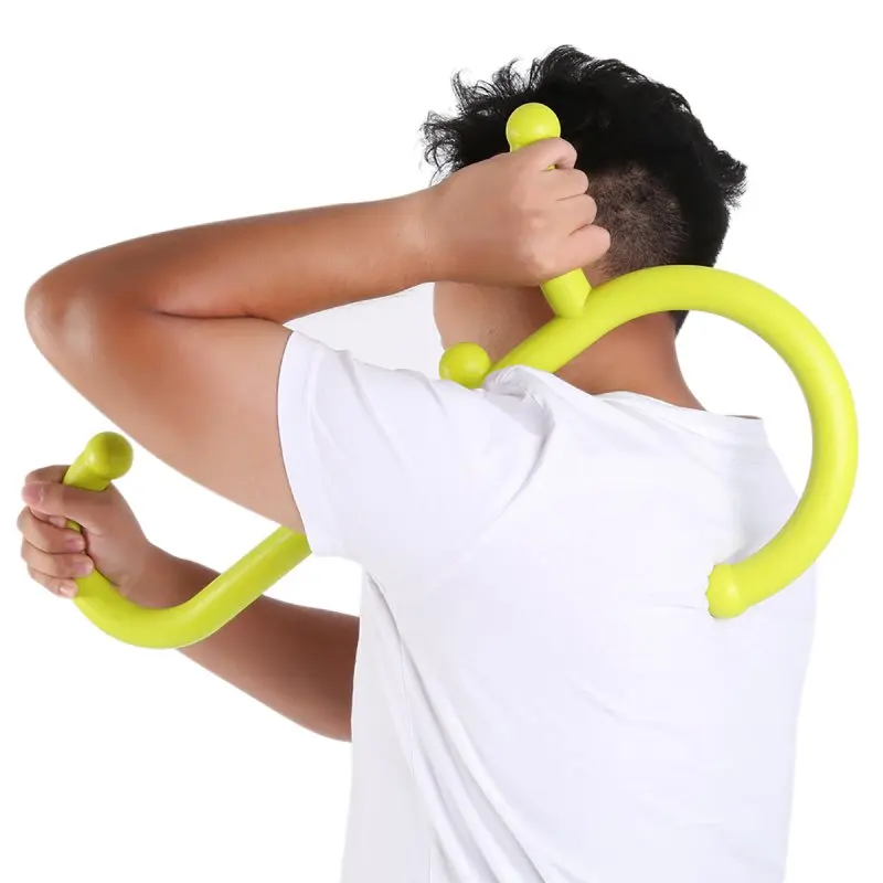 Fitness Body Building Hook Massager Neck Back Self Muscle Pressure