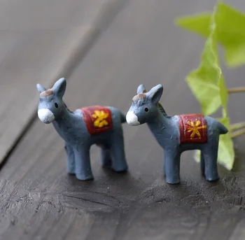 

Donkey Figurine decoration fairy garden Moss Ornament miniature Cartoon Animal Status resin craft Decor Gift