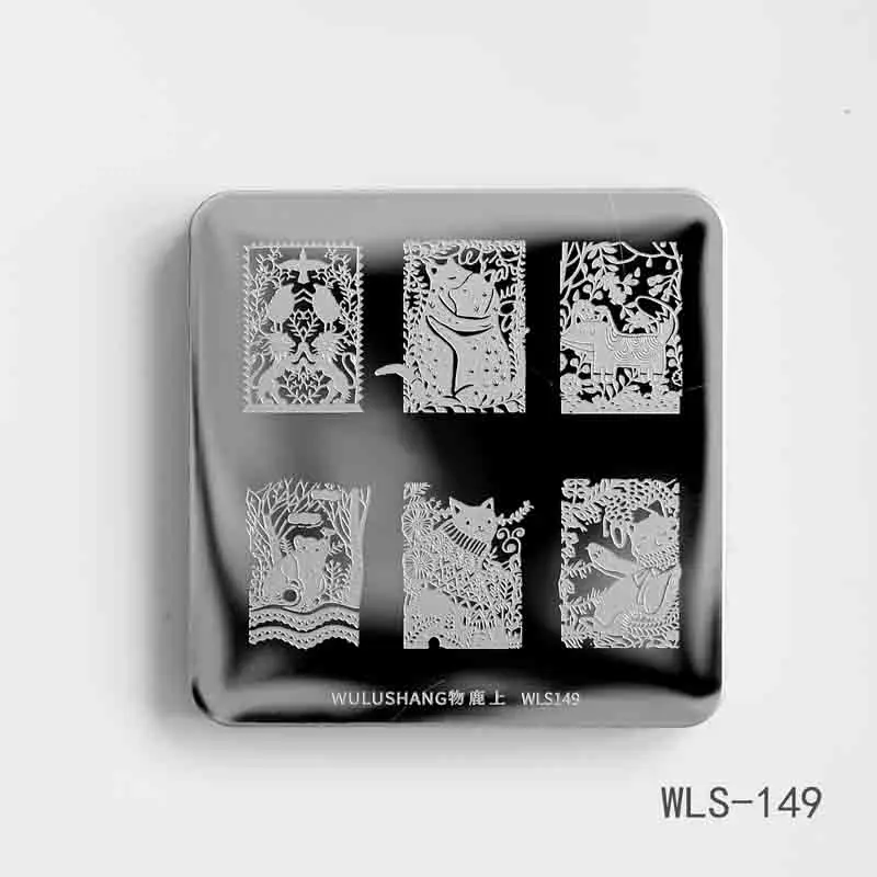 1 шт дизайн ногтей штамп шаблон квадратный Цветок Птица Животное растение Изображение Шаблон печатная пластина для штамповки 6 см - Цвет: wls149