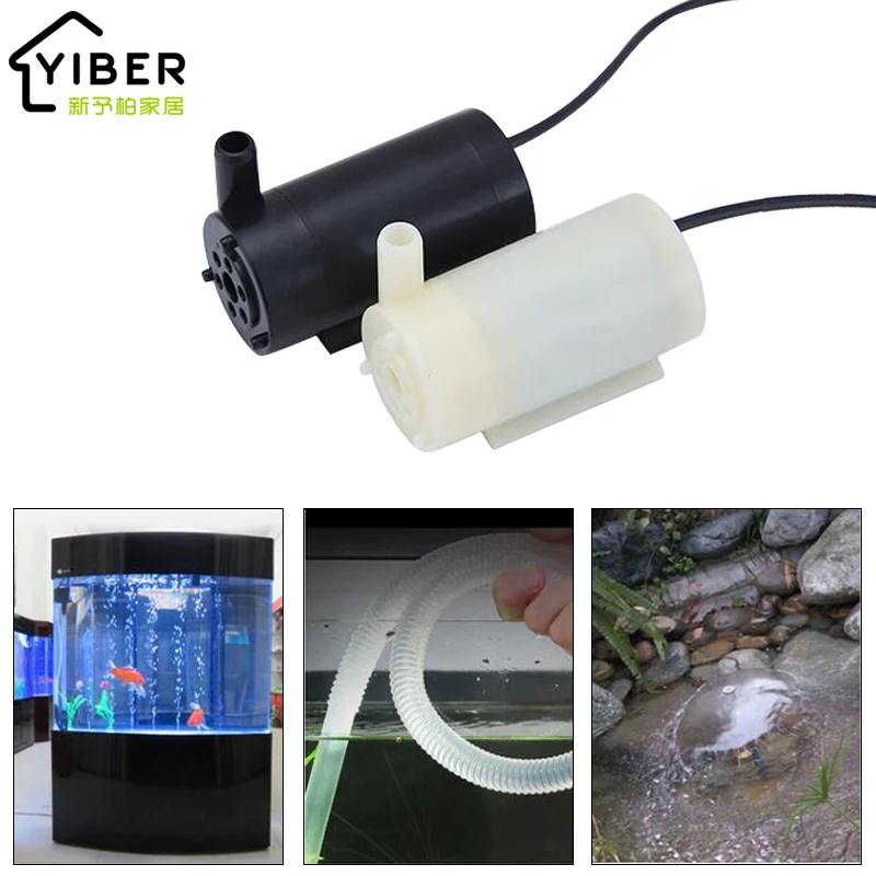 

Aquarium Micro Water Air Pumps Submersible Motor Mini Super Silent Oxygen Pumps For Fish Tank Fountain Accessory DC3-6V 100L/H
