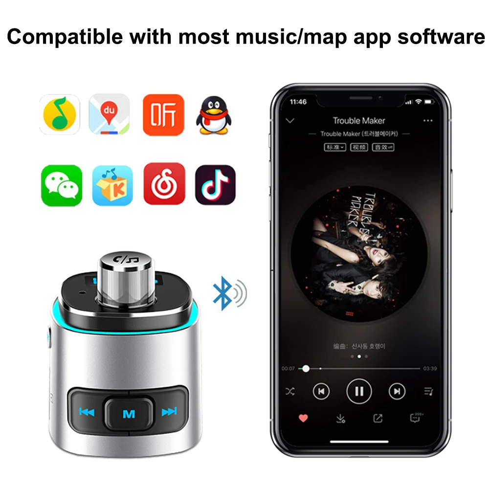 Автомобильный fm передатчик V4.2 Bluetooth беспроводной радио автомобильный bluetooth