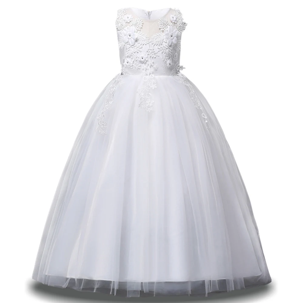 Нарядное платье с цветочным узором для девочек платье принцессы для девочек детское праздничное платье на свадьбу Одежда для девочек-подростков возрастом 4, 6, 8, 9, 10, 12, 14 лет