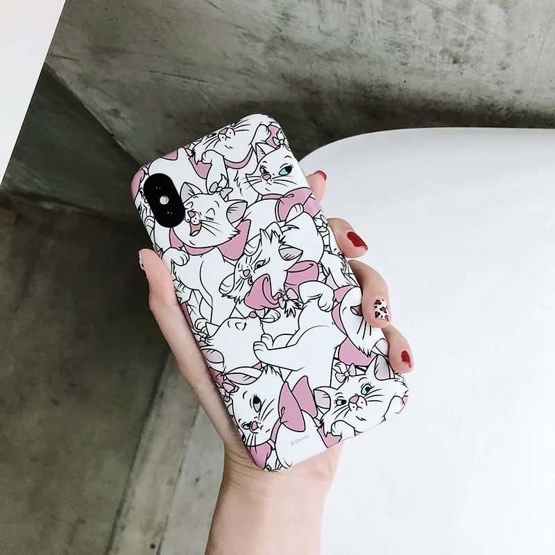 Милый розовый мягкий силиконовый чехол для телефона Marie Cat для iphone 6, 6s, 6 s, 7, 8 plus, чехол с героями мультфильмов для iphone X, XR, XS, MAX, чехол - Цвет: 4