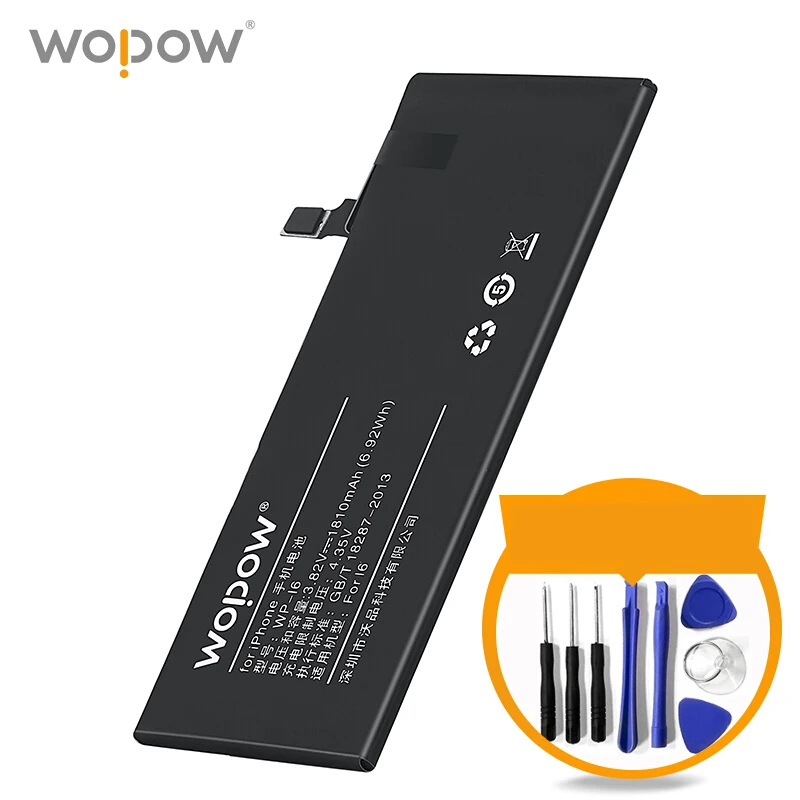 

WOPOW Original Battery for iPhone 6/6 Plus/6S/6S Plus High Quality Mobile Phone Built-in Replacement Battery with Machine Tools