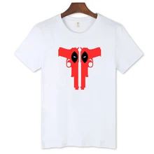 Trendy Deadpool Black 3xl T-shirt Men 2016 Summer Dead Pool T Shirt Men Colorful Print in Cartoon White Cotton Tees xxs Gray
