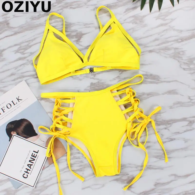 yellow and black bathing suit