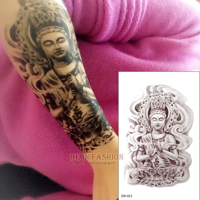 1 Pc Brassard Tatouage Temporaire Femmes Bouddha Designs