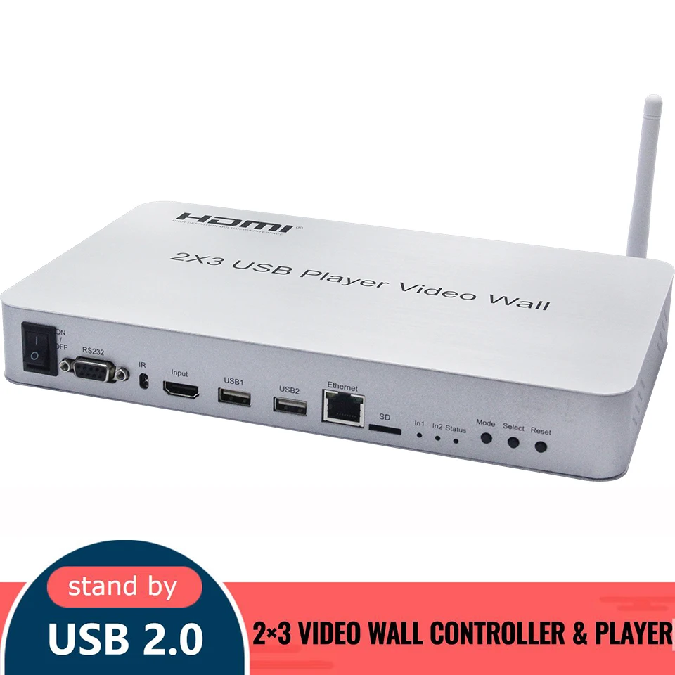 

2Ч3 Video wall controller & Player Support a variety of stitching effects Support USB playback Stitching Video Wall Processor