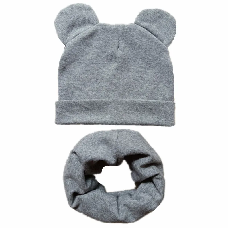 

New Baby Hats Scarf Set For Boys Girls Spring Autumn Kids Beanies Caps Children Cotton Caps Winter Soft Warm Cute Ears Hat Sets