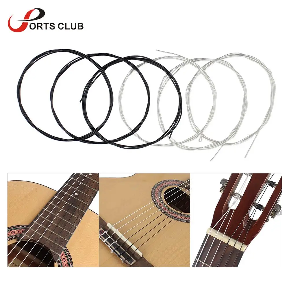 6pcs/set (.028 .043) Classical Guitar Strings Nylon Two Colors Normal Tensionin Guitar Parts