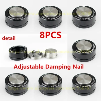 

8pcs 39mm Stainless Steel Adjustable Damping Nail #4 Speaker Spike Pad Ceramics Ball Shock-absorbing Isolation Stand Feet