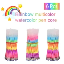 6 шт. Радужная цветная ручка заправка прочный сердечник гелевые маркеры канцелярские товары Ослепительная Вода цвет письма студенческий офис
