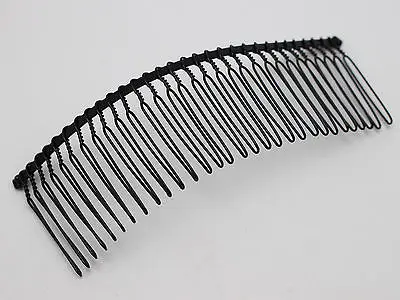 

5 Black Metal 30-Teeth Hair Side Combs Clips 110X37mm for Hair Accessories DIY