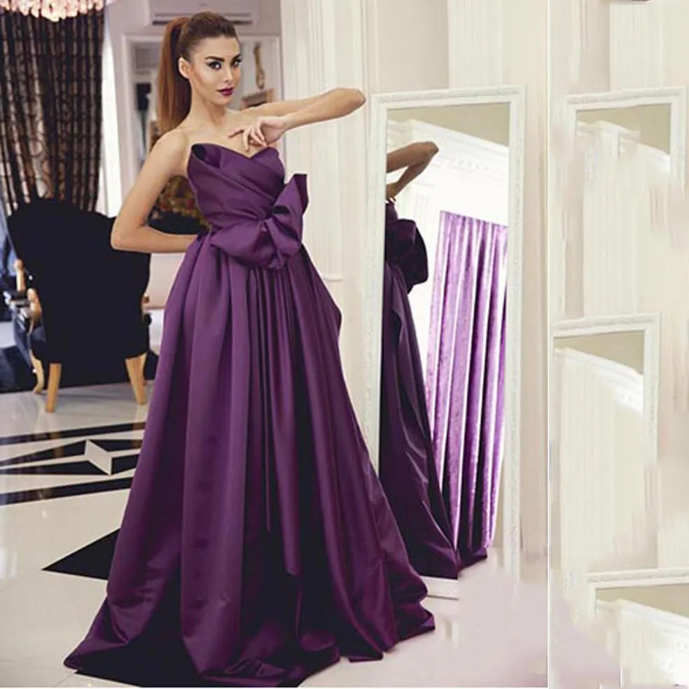 Lebanon Evening Dresses 2016 Dark Purple Elegant Formal Prom Dresses