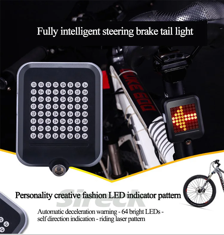 Велосипедный светильник Sireck с автоматическим зондированием, велосипедный Задний защитный Предупреждение ющий светильник, задний фонарь с зарядкой через usb, задний светильник, Luz Bicicleta