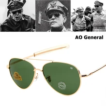 Jackjad óculos de sol estilo aviador, óculos de sol ao ar livre, militar, do exército, macartrão, lentes de vidro óptico americano